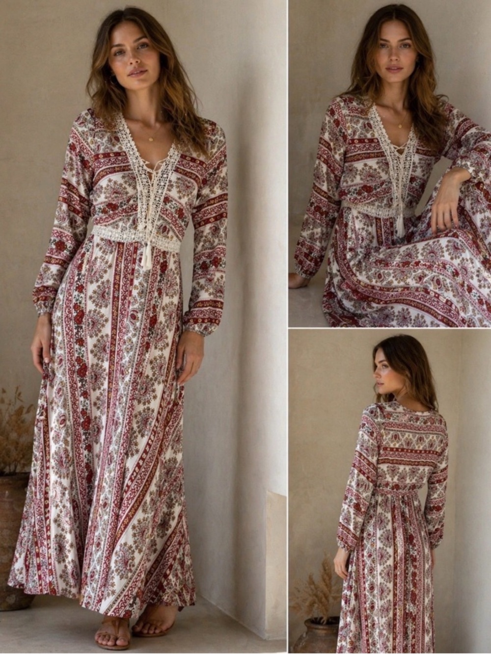 JENN Maxi Dress with Slightly Cinched Waist, S